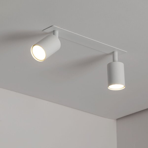Deckenstrahler flexibel 2-flammig Metall Weiß L:41 cm