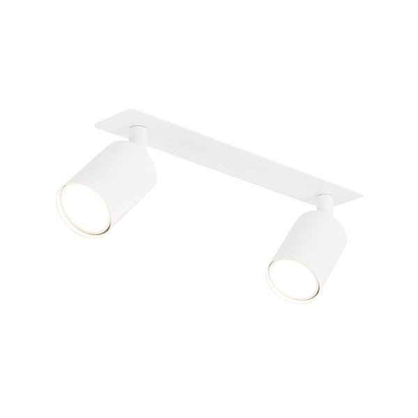 Deckenstrahler flexibel 2-flammig Metall Weiß L:41 cm