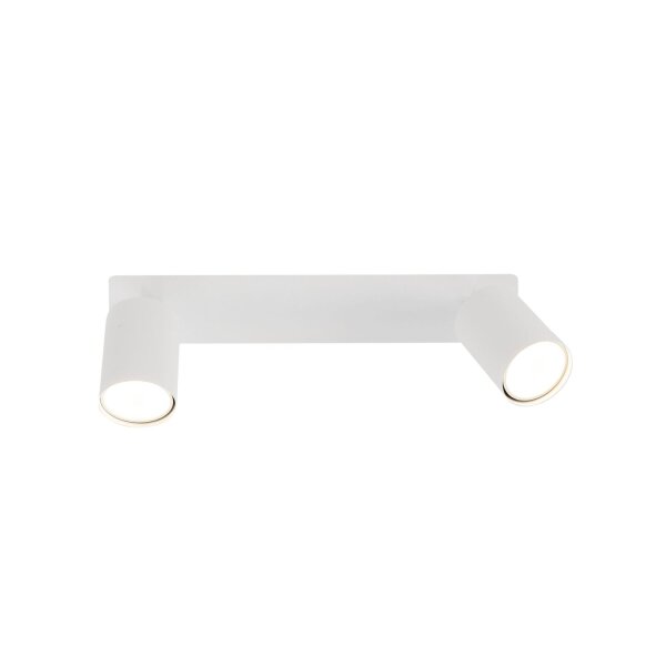 Deckenstrahler flexibel 2-flammig Metall Weiß L:41 cm