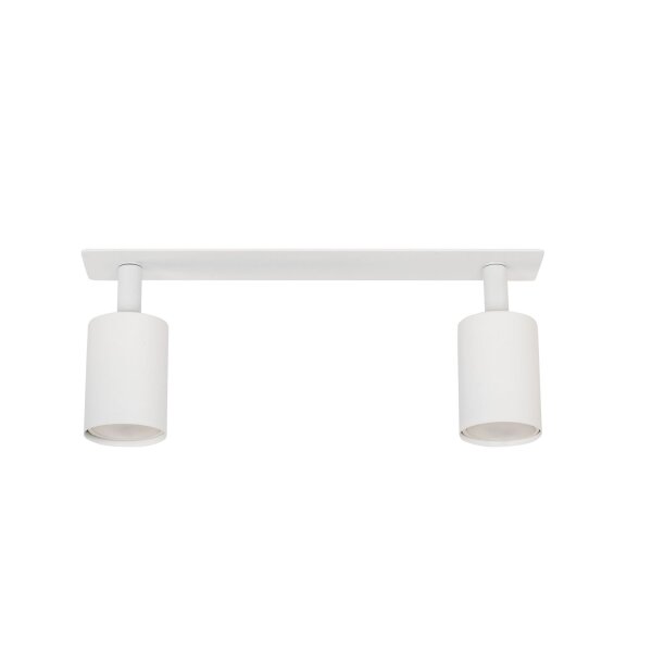Deckenstrahler flexibel 2-flammig Metall Weiß L:41 cm