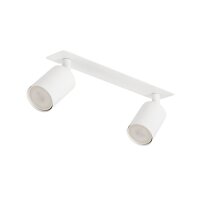 Deckenstrahler flexibel 2-flammig Metall Weiß L:41 cm