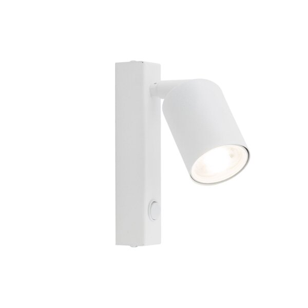 Wandspot verstellbar Schalter Metall Weiß GU10 H:22 cm
