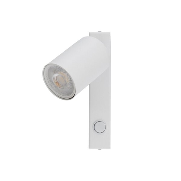 Wandspot verstellbar Schalter Metall Weiß GU10 H:22 cm