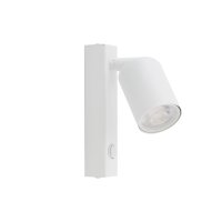 Wandspot verstellbar Schalter Metall Weiß GU10 H:22 cm