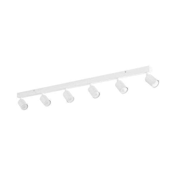 Deckenspot verstellbar 6-flammig Weiß GU10 L:127 cm