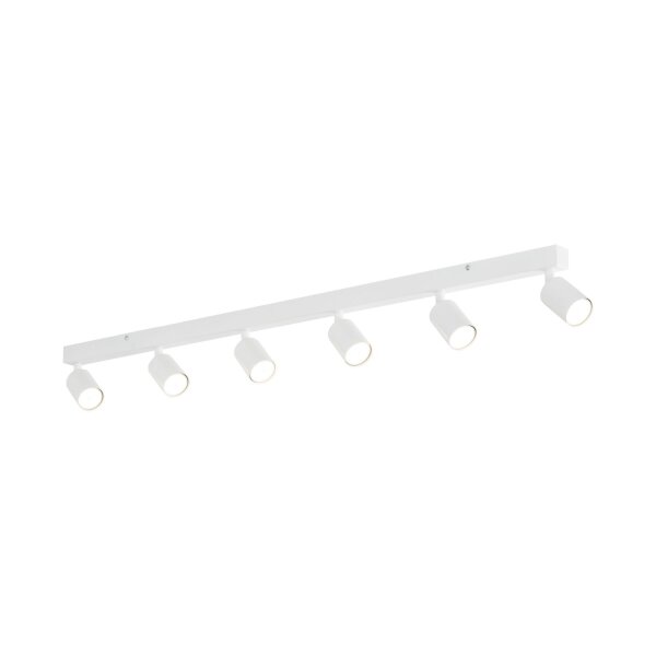 Deckenspot verstellbar 6-flammig Weiß GU10 L:127 cm