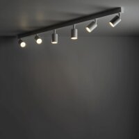 Deckenspot verstellbar 6-flammig Weiß GU10 L:127 cm