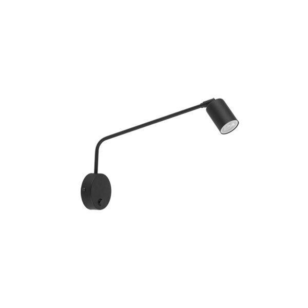 Wandstrahler verstellbar Schalter Schwarz GU10 H:43 cm