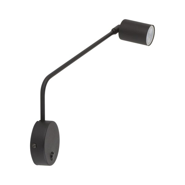 Wandstrahler verstellbar Schalter Schwarz GU10 H:43 cm