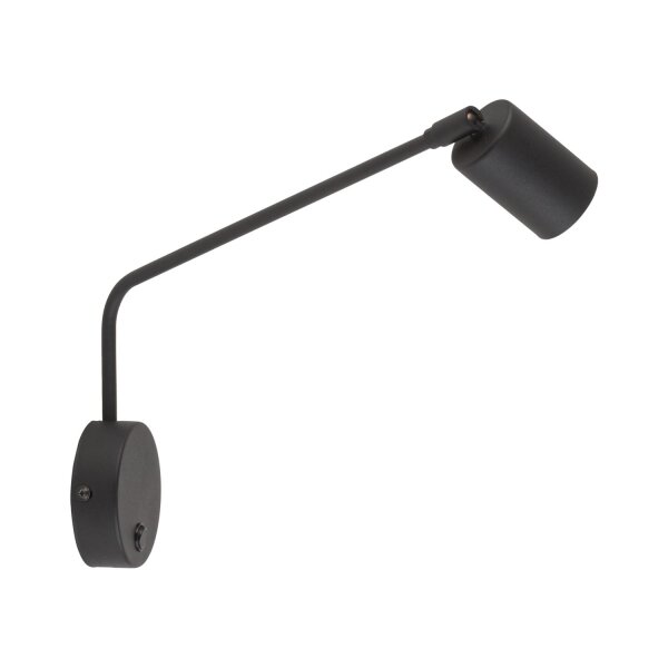 Wandstrahler verstellbar Schalter Schwarz GU10 H:43 cm