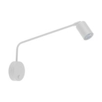 Wandspot verstellbar Schalter Metall Weiß GU10 H:43 cm