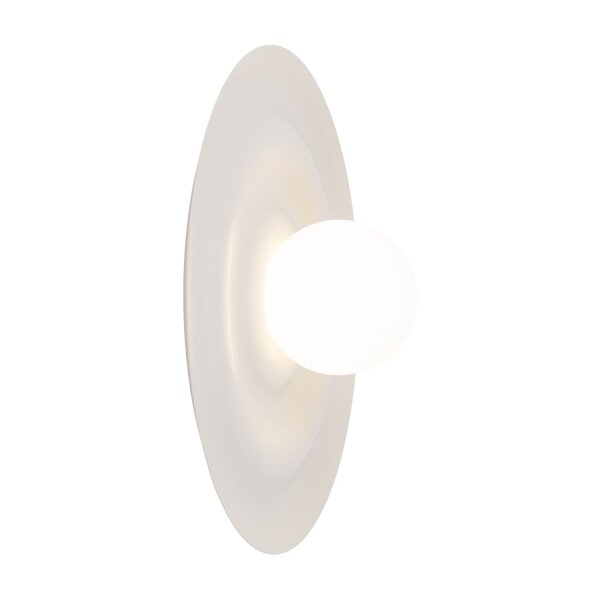 Wandleuchte Glas Metall Weiß Kaschmir G9 rund H:40 cm