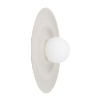 Wandleuchte Glas Metall Weiß Kaschmir G9 rund H:40 cm