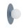 Wandleuchte Glas Metall Weiß Blau H:25 cm Modern rund