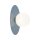 Wandleuchte Glas Metall Weiß Blau H:25 cm Modern rund