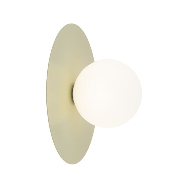 Wandleuchte Glas Kugel Metall Pistazie G9 H:25 cm rund