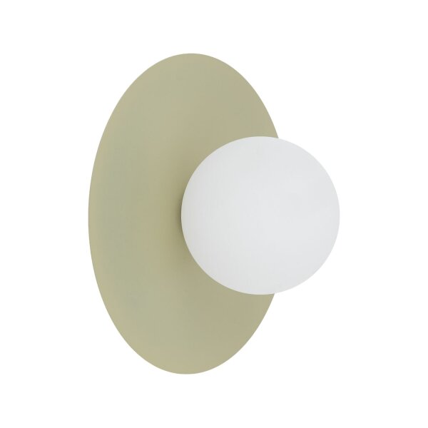 Wandleuchte Glas Kugel Metall Pistazie G9 H:25 cm rund