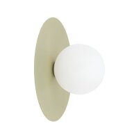 Wandleuchte Glas Kugel Metall Pistazie G9 H:25 cm rund