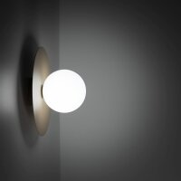 Wandleuchte Glas Kugel Metall Sandfarben G9 H:25 cm