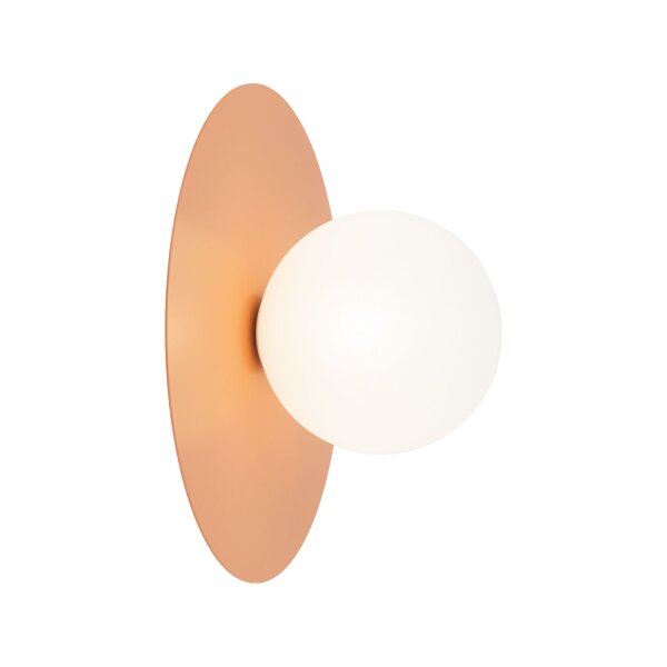 Wandleuchte Glas Metall Weiß Orange G9 B:25 cm rund
