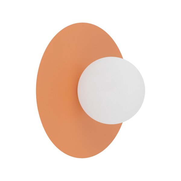 Wandleuchte Glas Metall Weiß Orange G9 B:25 cm rund