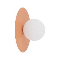 Wandleuchte Glas Metall Weiß Orange G9 B:25 cm rund