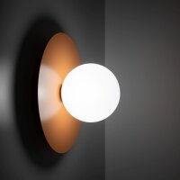 Wandleuchte Glas Metall Weiß Orange G9 B:25 cm rund