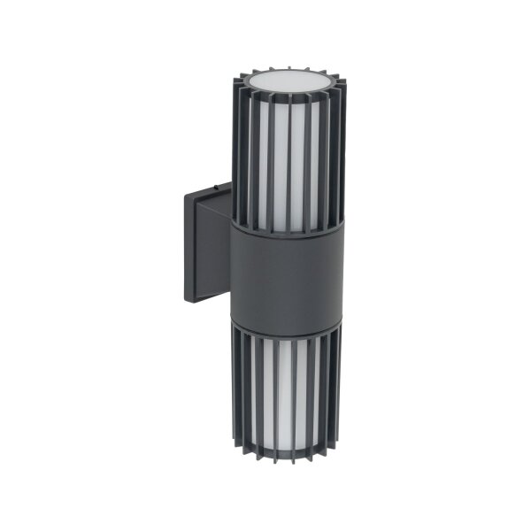 Wandleuchte Up Down Aluminium Grau E27 H:30 cm IP54