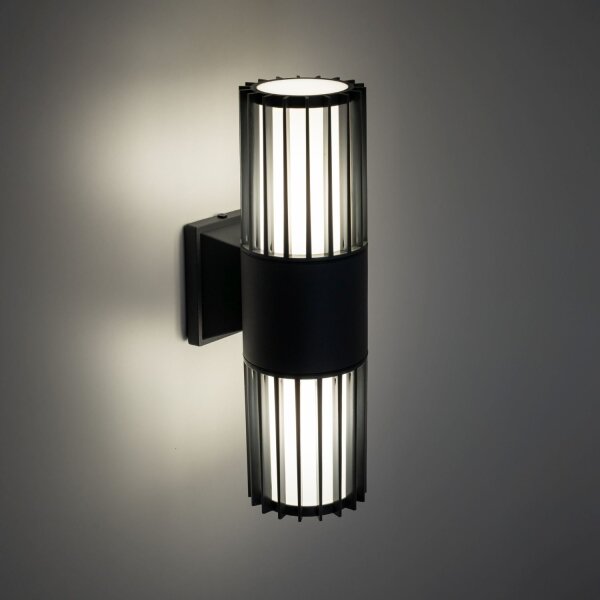 Wandleuchte Up Down Aluminium Grau E27 H:30 cm IP54