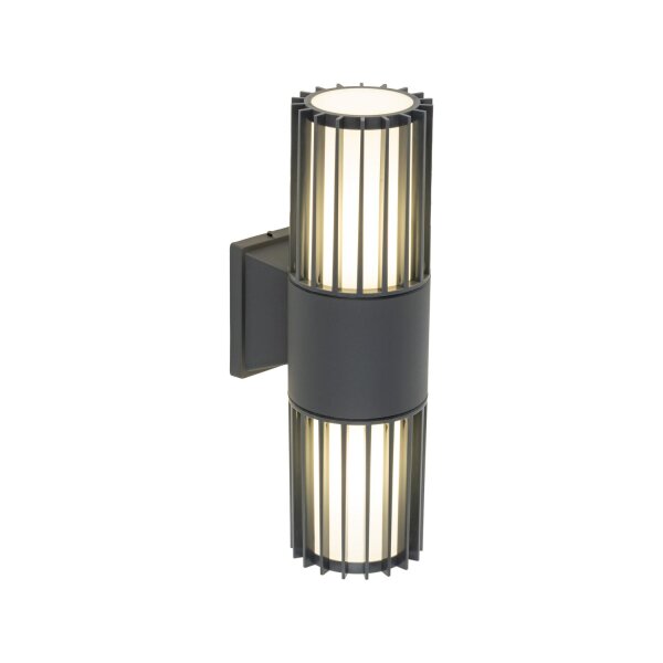 Wandleuchte Up Down Aluminium Grau E27 H:30 cm IP54