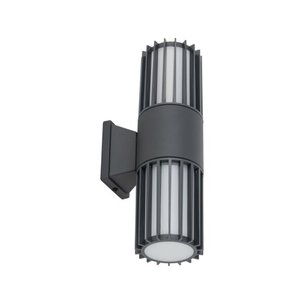 Wandleuchte Up Down Aluminium Grau E27 H:30 cm IP54