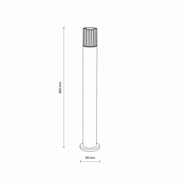 Pollerleuchte blendarm Aluminium Grau H:80 cm IP54 E27