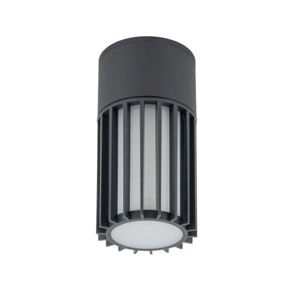 Außendeckenleuchte blendarm Alu Grau Ø9 cm E27 IP54