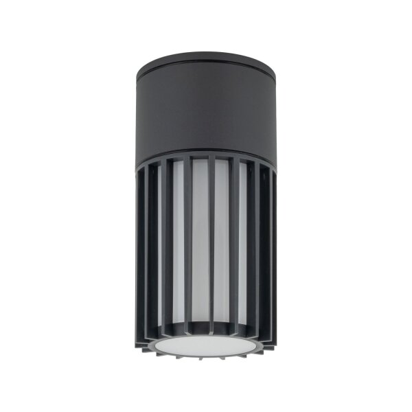 Außendeckenleuchte blendarm Alu Grau Ø9 cm E27 IP54