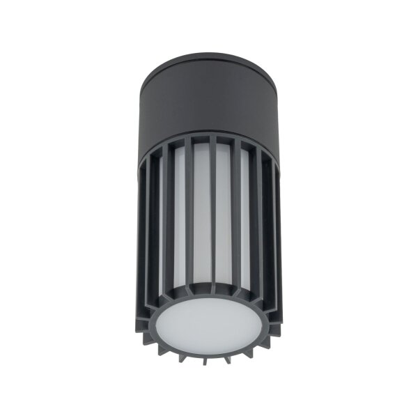 Außendeckenleuchte blendarm Alu Grau Ø9 cm E27 IP54