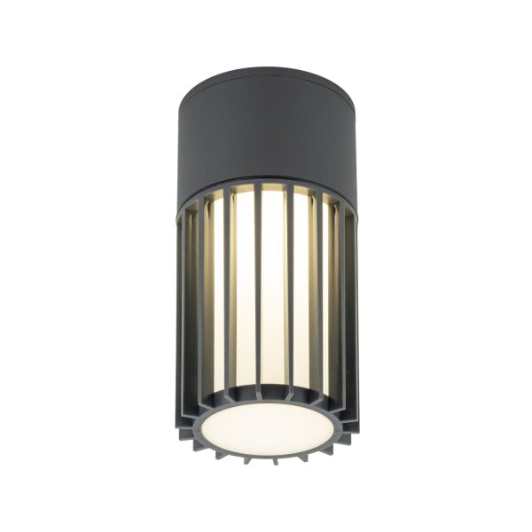Außendeckenleuchte blendarm Alu Grau Ø9 cm E27 IP54