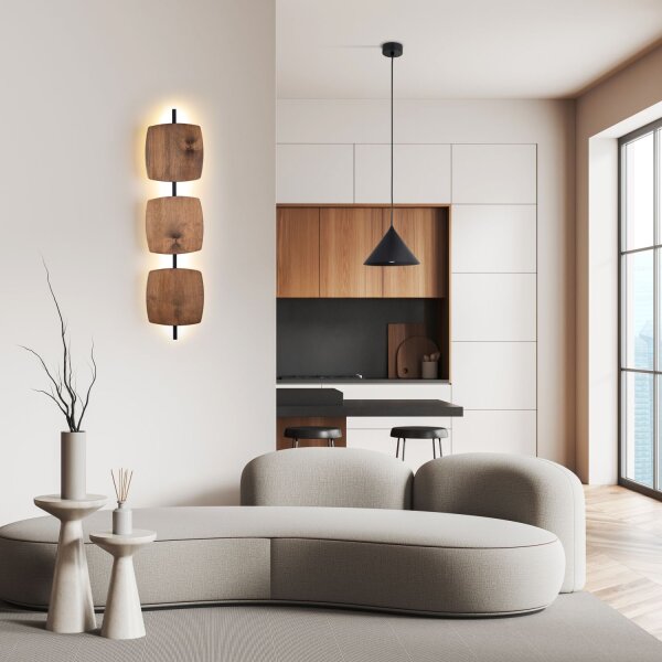LED Wandleuchte indirekt 3000K Holz Braun H:95,5 cm