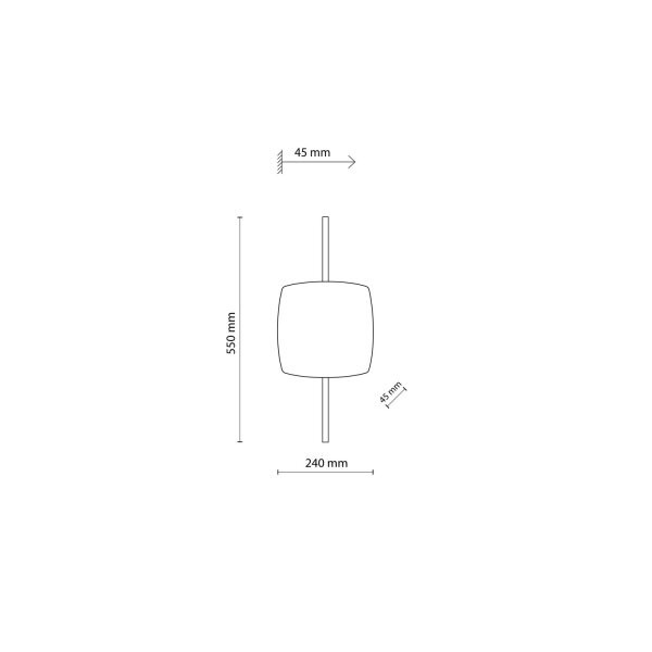 LED Wandleuchte indirekt 3000K Holz Braun H:55 cm