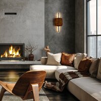 LED Wandleuchte indirekt 3000K Holz Braun H:55 cm