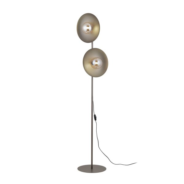 Stehleuchte 2-flammig Glas Metall Braun G9 H:160 cm