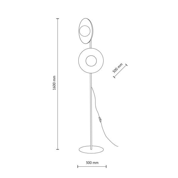 Stehleuchte 2-flammig Glas Metall Braun G9 H:160 cm