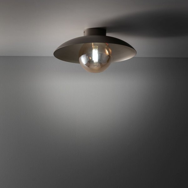 Wandleuchte Glas Metall Braun blendarm G9 H:28 cm rund