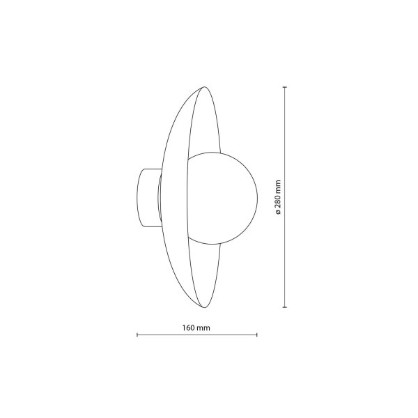 Wandleuchte Glas Metall Braun blendarm G9 H:28 cm rund