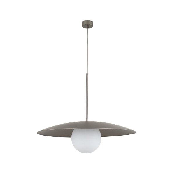Pendelleuchte Glas Metall Weiß Braun E27 Ø65 cm rund
