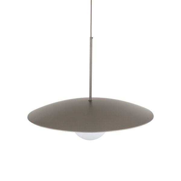 Pendelleuchte Glas Metall Weiß Braun E27 Ø65 cm rund