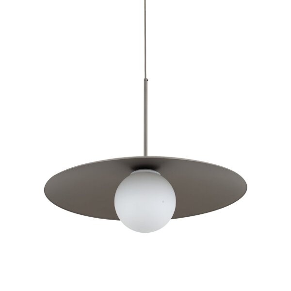 Pendelleuchte Glas Metall Weiß Braun E27 Ø65 cm rund