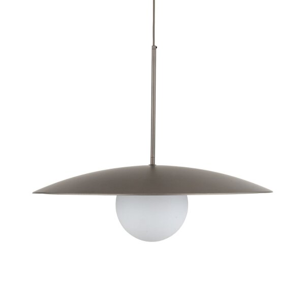 Pendelleuchte Glas Metall Weiß Braun E27 Ø65 cm rund