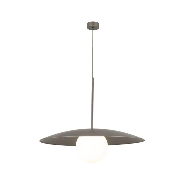 Pendelleuchte Glas Metall Weiß Braun E27 Ø65 cm rund