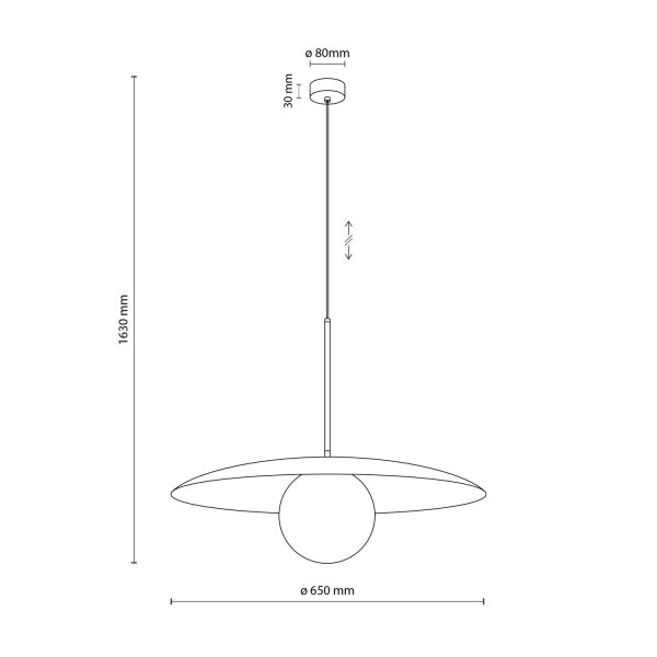 Pendelleuchte Glas Metall Weiß Braun E27 Ø65 cm rund