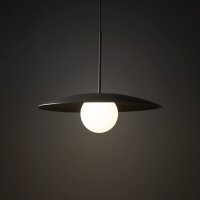 Pendelleuchte Glas Metall Weiß Braun E27 Ø65...